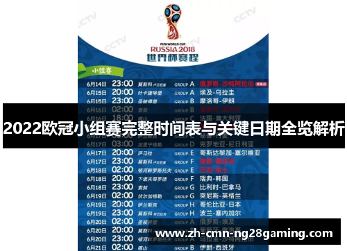 2022欧冠小组赛完整时间表与关键日期全览解析 2022欧冠小组赛完整时间表与关键日期全览解析